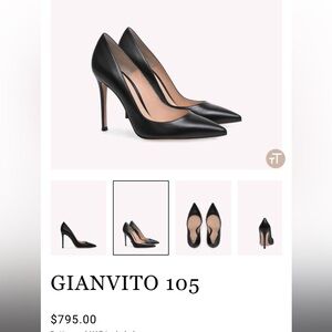 Brand New (without box) Gianvito Rossi Black Leather Pumps